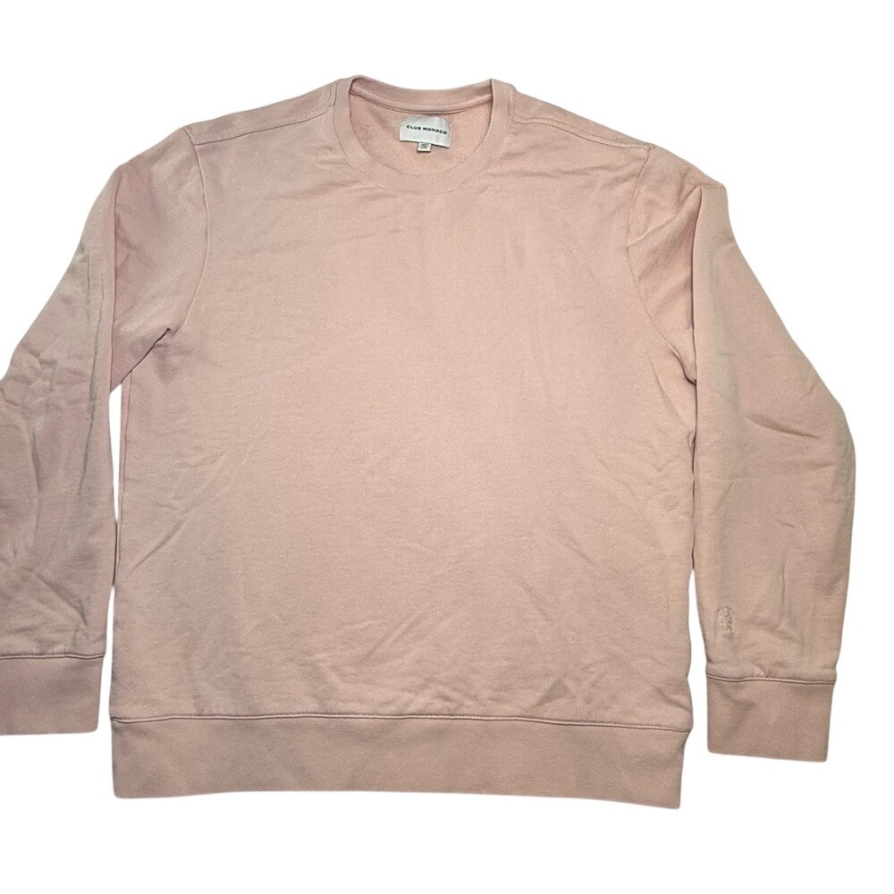 Club Monaco‎ Sweatshirt Womens Large Pink Excellent Crewneck French Terry Logo